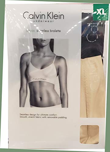 Preisvergleich Produktbild Calvin Klein Ladies' Seamless Bralette, Removable Pads, Signature Logo Band, 2 Pack