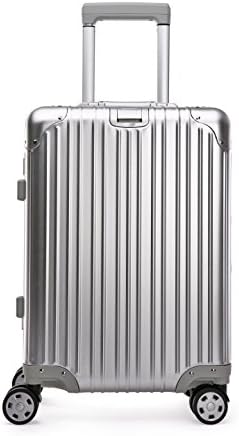 All Aluminum Luxury Hard Case 20" Durable with 4 Wheel Spinner TSA Approved lock (Silver)