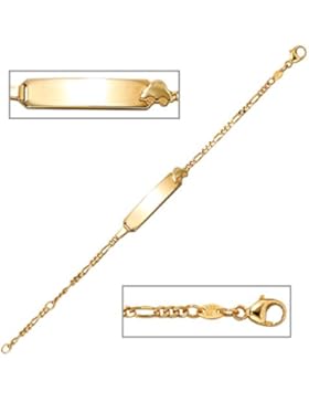 JOBO Schildband Auto 333 Gold Gelbgold 14 cm Gravur Armband