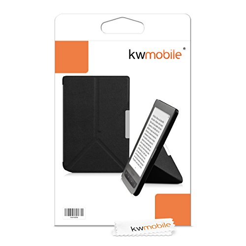kwmobile Smart Cover Case für Pocketbook Touch Lux 3 / Touch Lux 2 mit Ständer – Schmale Schutzhülle Slim Hülle aus Kunstleder in Schwarz - 7