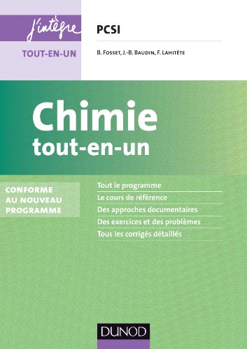 Télécharger Chimie tout-en-un PCSI - 3e éd. - Conforme au nouveau programme: Conforme au nouveau programme PDF