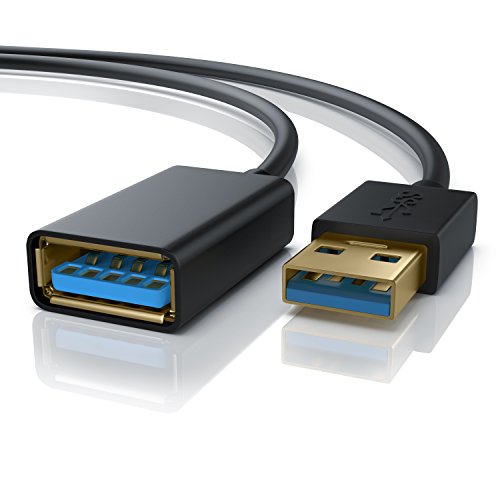 CSL - 1m USB 3.0 Verlängerungskabel | USB Erweiterungskabel / USB Verlängerung | bis zu 5 Gbit/s | doppelt geschirmt | Knickschutz | bidirektional | schwarz