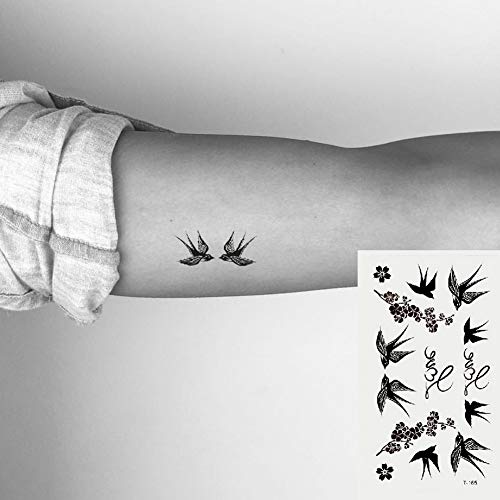 Oottati Petit Mignon Tatouages Temporaires Tattoo (2 Feuilles) Avaler