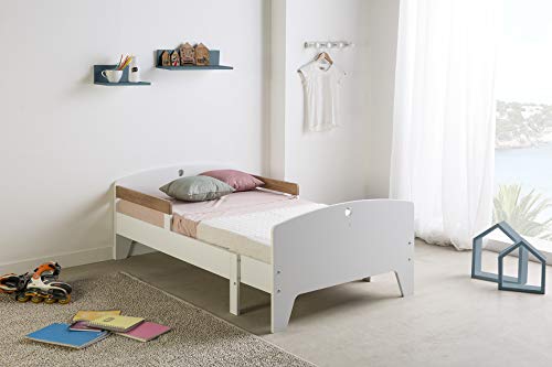 VS Venta-stock Lit Enfant évolutif 90X140/170/200 CM, Blanc