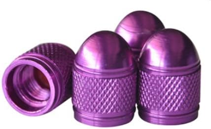 Bullet Style Alloy Car Wheel Tire Tyre Valve Dust Caps Covers Tire Set of 4 (Purple)