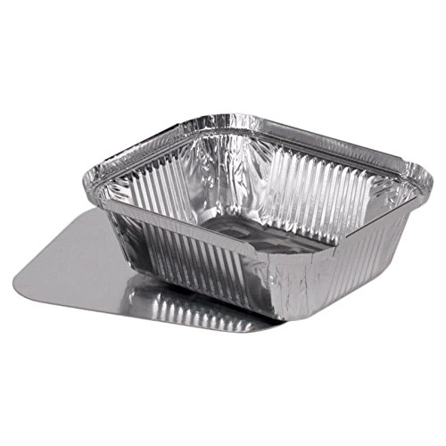 100 Aluschalen + Deckel "MADRID" 430 ml Aluschale Salatschale Salatschalen Menüschale Alubehälter Aluminiumschale Aluminiumschalen inklusive Deckel alukaschiert