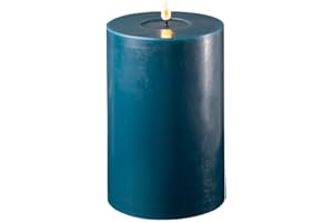 ‎REWU ReWu LED Kerze Deluxe Homeart, Indoor LED-Kerze mit realistischer Flamme auf einem Echtwachsspiegel, warmweißes Licht -Petrol 10 x 15 cm