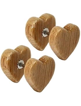 tumundo 4er Set / 1 Paar Holz Fakeplugs Herz Form Fake Plugs Tunnel Holzohrstecker Ohrstecker Ohrring Ohr