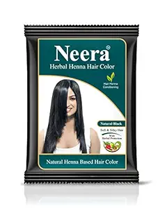 Neera Harbal No Ammonia long lasting Natural Henna Based Hair Color for Men & Women 10g (Pack of 10) (Natural Black)