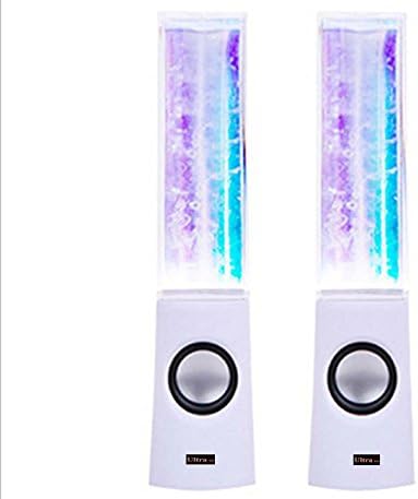 Ultra White Coloured Dancing Water Speakers USB Powered Dancing Fountain Speakers for PC/Mac/MP3 Players/Mobile Phones/Tablets available in Black White and Vivid Pink (White)