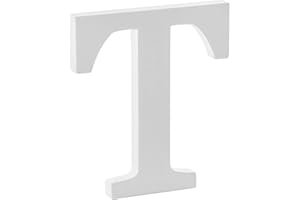 Libetui 20cm große Buchstabe T Dekobuchstabe T Haus Dekoration Wohnzimmer Kinderzimmer Deko Geburtstag Party Hochzeit Café Home Deko Farbe Weiß Größe 20cm freistehend, bemalbar