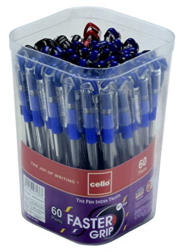 Cello Faster Grip Ball Pen Set - Pack of 60 (Assorted)