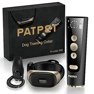 PATPET Dog Training Collar with Clicker - 3 Training Modes Waterproof Shock Collar for Medium Large Dogs(15-140lbs)