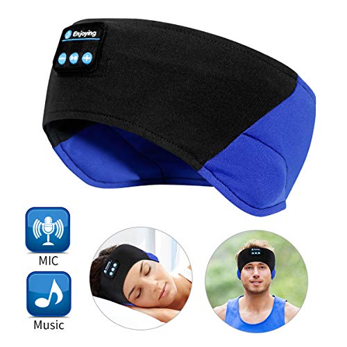 WU-MINGLU Bluetooth Headband, Sleep Headphones Wireless Sport Headband Music Travel Headset for Running, Yoga (BLUE)