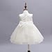 2pcs Baby Girl Ivory 5 Layers Floral Applique Christening Party Dress 12-15M