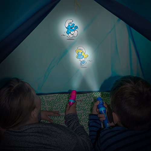 DIE SCHLÜMPFE Kinder-Taschenlampe / Projektionslampe, Jungen blau Lampe mit Projektor for boys von ANSMANN - 6
