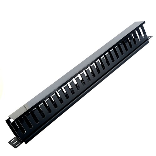 HAMSWAN® Horizontale Kabelmanagement Kabelmanager Serverschrank Rack Mount 1U 19 zoll Kunststoff und Metall - 2