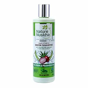 Nature Nuskha Hair Fitness Onion Shampoo for Hair Growth | with pea protein| shikakai and Aloe Vera | strong and voluminous hair for men and Women - 250 ml