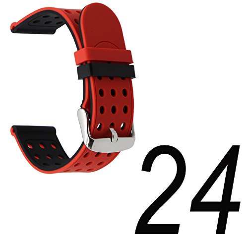 TRUMiRR 24mm Silicona Goma Banda de Reloj de Doble Lado Llevar Correa para Sony Smartwatch 2 SW2  Suunto Traverse  Otros Relojes con 24mm Lug