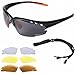 Produktbild Rapid Eyewear fahradbrille: Fusion Schwarz POLARISIERTE RADBRILLE MIT WECHSELGLÄSER Auch Laufenbrille, Triathlonbrille etc. Radsport Sonnenbrille mit Spiegelglas. UV400 Schutz Brille Für Fahrrad