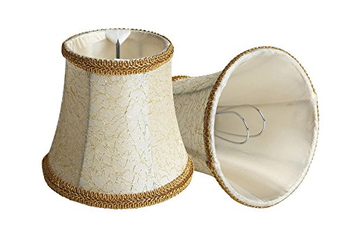 Splink 2pcs Lampenschirm Clip-On E12/E14 Stain Stoff Stehlampe Wandlampe Tischlampenschirm Vintage Antik Stil 80*120*110mm