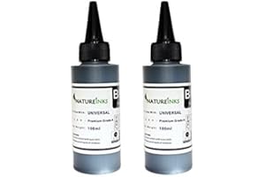 Natureinks 200ml Universal Premium Black Ink Bottles to Refill empty ink cartridge or CISS