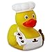 Produktbild HC-Handel 916459 Vinyl Badeente Zuckerbäcker Gummiente 9 cm weiß/gelb