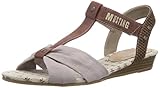  Mustang 5029-802-318, Mädchen T-Spangen Sandalen mit Keilabsatz, Braun (318 taupe), 33 EU