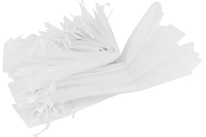 Bottam 50 Piezas Bolso De Abanico De Mano Plegable De Organdí con Cordón Blanco Bolsa De Favor De Boda Fiesta