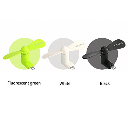 Portable Mini USB Phone Fan, USAMS Type-C Handy Fan, Cool Kühler drehbar Lüfter mit Zwei Blätter für Samsung S8/S8 Edge Huawei und andere Android Smartphone mit OTG Function (Weiß) - 5