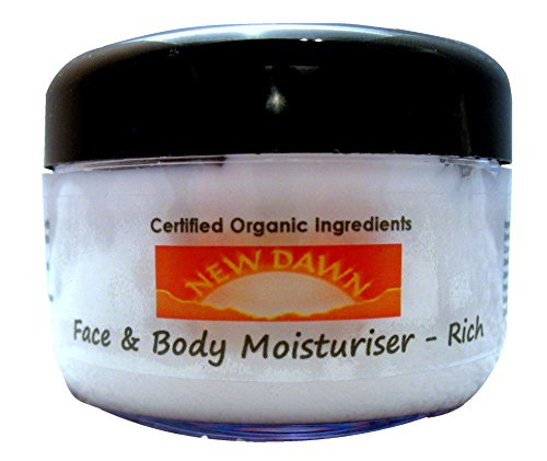 Organic Natural Lemongrass Rich Cream / Moisturiser for Dry skin - Range No.7 - Rosacea / Thread and Spider Veins Calming - Made with Coconut, Rosehip and Starflower Oil (75ml)