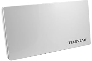 Telestar Digiflat 2 Twin Sat Flachantenne für 2 Teilnehmer (LNB: 0,2dB, 33,7 dBi Gewinn, Fenster-Wand/Masthalterung, Kompass, Montagewerkzeug) Hellgrau