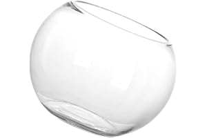 USHOBE Glasvase: Transparenter Pflanzgefäß für Terrarium, Goldfischschale, runde Glasschale für Hochzeit, Veranstaltung, Heimdekoration, 25 cm