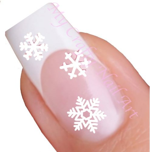 White Snowflake Winter Nail Stickers Art / Decals