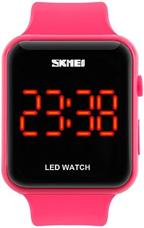 Toopot Men’s Digital Military Sports Watch Big Face Business Casual 5ATM Waterproof Watches for Men Rubber Led Simple Citizen Sport Watch Black (ROSE RED)