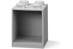 ROOM COPENHAGEN LEGO Brick Shelf 4 Knobs Grey, Stackable LEGO Storage Box, Desk Organiser, Storage Box for Toys, Books, and More, Home Decor, 159 x 161 x 47 mm