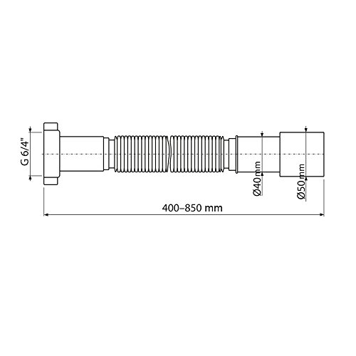 Aquabad TRAPFLEX® Ablaufgarnitur Set Extraflach Chrom inkl. Ø90mm Siphon, Ablaufbogen und Flexanschluss - 6