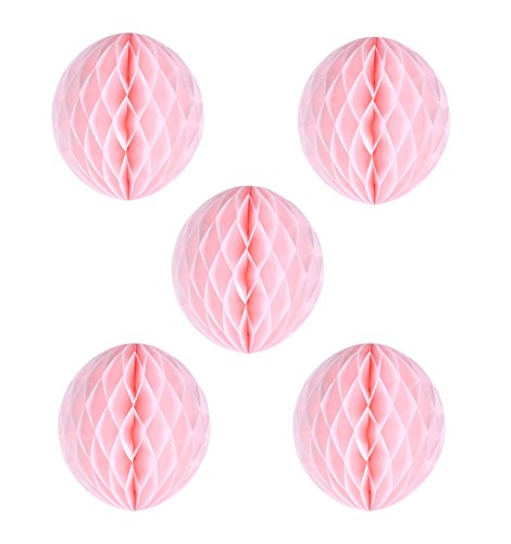 NectaRoy Wabenball Wabenbälle Honeycombs Pompoms Ball Hochzeit Partei Feier Dekoration für Hochzeit/Gebutztag/Baby Shower/Weihnachten (Rosa)