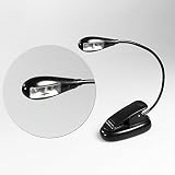 COM-FOUR® LED Leselampe,Reiselampe, Still Licht, Klemmleuchte mit Standplatz, Arbeitsplatzleuchte, LED Leselampe mit Klammer für eBook klemmbar, mit Schwanenhals ca 21 cm - 3