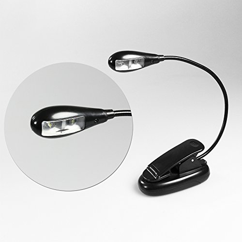 COM-FOUR® LED Leselampe,Reiselampe, Still Licht, Klemmleuchte mit Standplatz, Arbeitsplatzleuchte, LED Leselampe mit Klammer für eBook klemmbar, mit Schwanenhals ca 21 cm - 3
