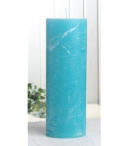 Rustik-Stumpenkerze, 10 x 7 cm Ø, Aqua-türkis Küche, Haushalt & Wohnen
