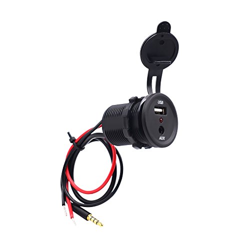 MagiDeal Black 5V 2.1A USB Port Socket with 3.5mm Audio Plug Fit for Car / Boat / Motorcycle RS.1200 (54.00% Off) - Amazon