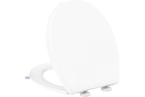 YEAUPE PRO Toilet Seat Soft Close, Universal Toalettsits with Quick-Release,WC Seat with Toilet Lifter, Adjustable Hinge, UV-Resistant, White, 44.6×37.2 cm
