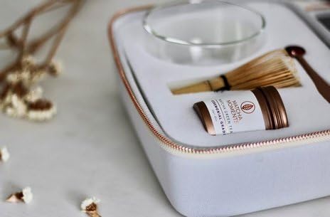 NEW: White Matcha Gift Set as seen in VOGUE Magazine with 30g Ceremonial Grade Organic Matcha from Japan + Authentic Bamboo whisk + Modern Double walled glass bowl + Measurement Spoon (White)