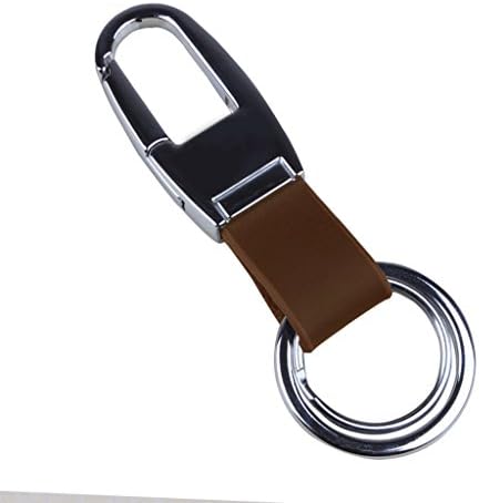 Lifeyz Clip on Belt Loops Pants Buckle leather Keyring Key chain Car Key Chain Ring Key with 2 keyrings (brown)