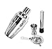 Produktbild Bar Cocktailshaker Set Edelstahl Cobbler Shaker Cocktail Maker Drink Mixer Barkeeper Zubehör mit Sieb Messbecher Stößel Silber 4 teilig