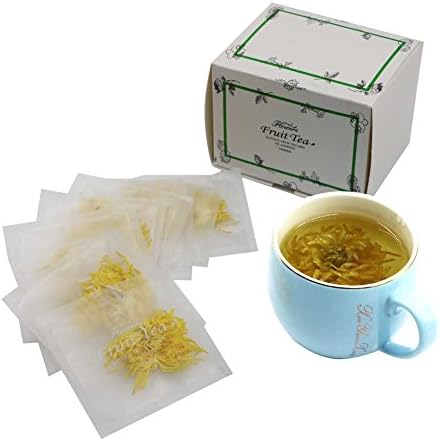 QSSM 100% Organic Dried Yellow Chrysanthemum Tea- Natural Ingredients No Additives Good for Health (Big Yellow Chrysanthemum, 12 Bags)