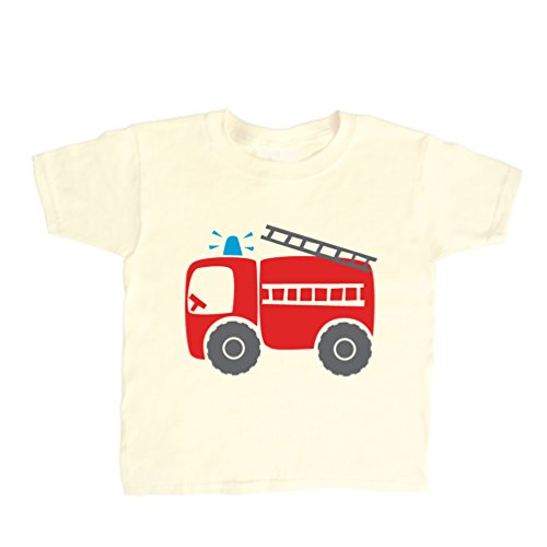 Inda-Bayi Baby-Toddler-Kids Cotton T Shirt - fire engine multicolour on cream 2-3 Years