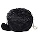 Produktbild REALIKE Damen Umhängetasche Plüsch Handtasche Bag Clutches Shopper Bag Billige Schöne Taschen Süße Weibliche Reisetaschen Weichem Pelz Hobo Bag Freizeit Strandtasche Stroh Taschen (Schwarz, M)