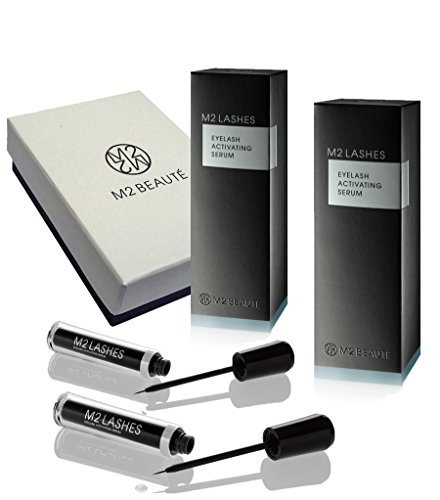 M2Lashes Eyelash Activating Serum 6-months Eyelash Growth Treatment 2x5ml & M2Beaute Gift Box
